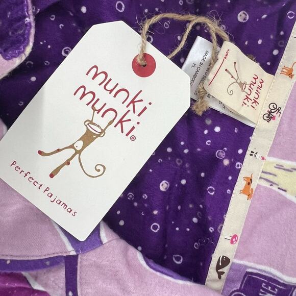 Munki Munki Champagne NYE New Years Eve Cotton Flannel Matching Pajamas Xlarge - Picture 3 of 6